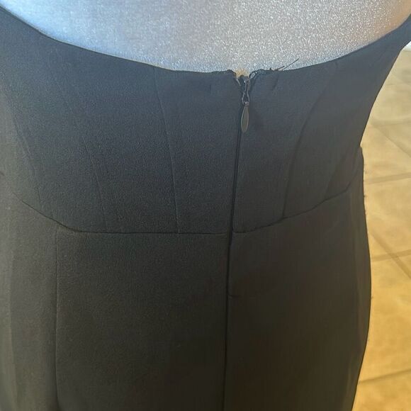 Lulus M Strapless Bustier Corset Maxi Dress Solid Black High Slit Evening Formal - Picture 9 of 12